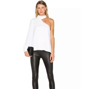 Elliatt cubism top one shoulder blouse white size small